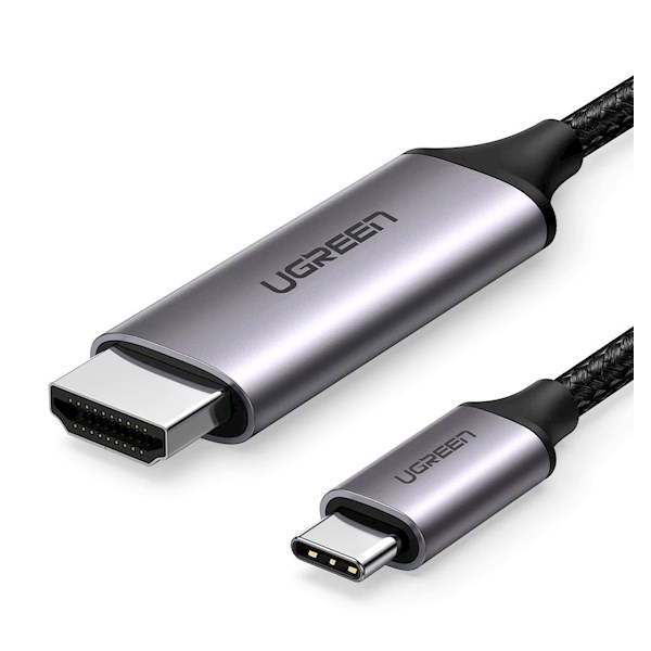 HDMI კაბელი Ugreen type-c to HDMI MM142 (50570) USB-C to HDMI Cable, 1.5m, Gray/Black